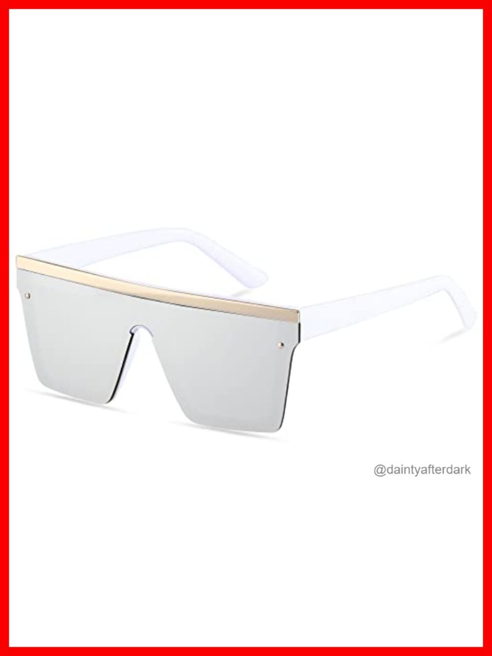 Oversized Square Flat Top Sunglasses UV400 Shield Rimless Adult
